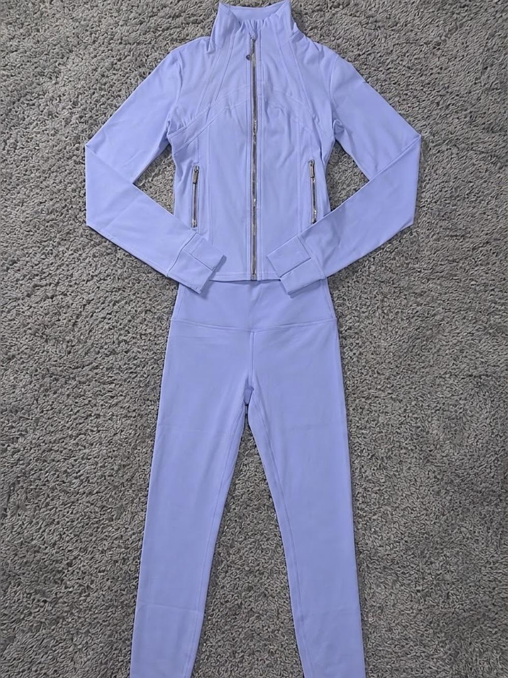 Lululemon purple Define cropped jacket & leggings size 6